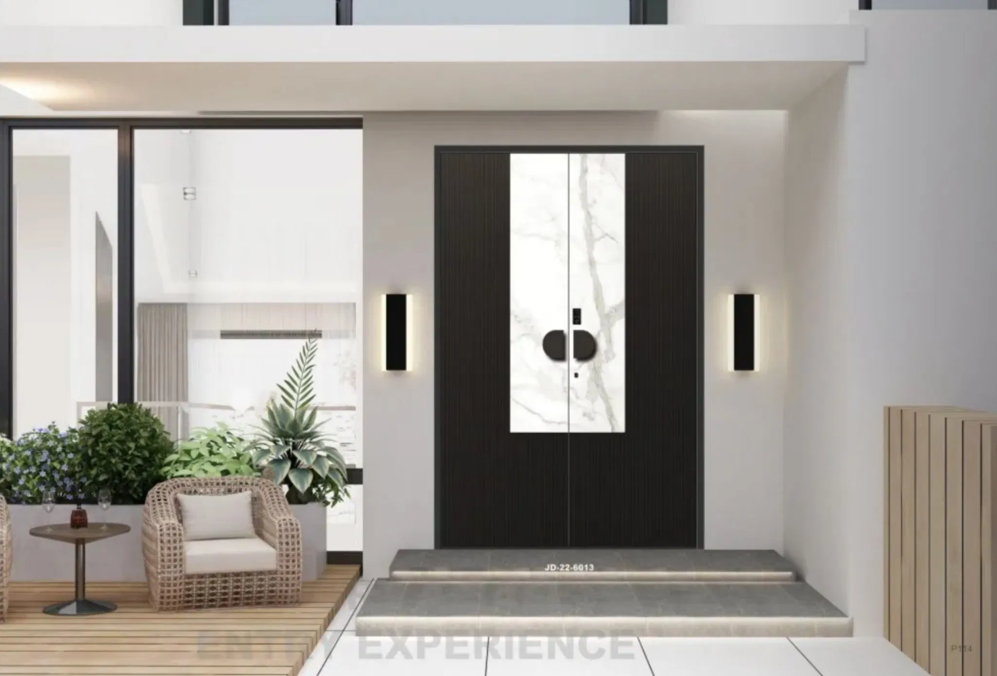 Classic Customized PVC Green Garage New Steel Composite OEM ODM Luxury Entrance Exterior Glass Metal Firerated Waterproof Security Door