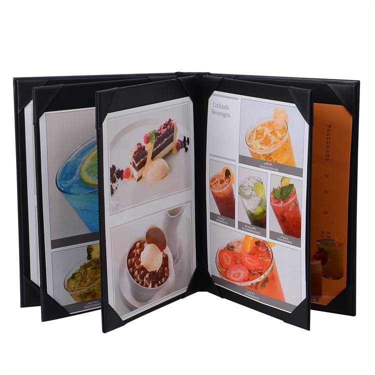 Supply Restaurant Menu Cover Faux Leather Menu Holder for Hotel