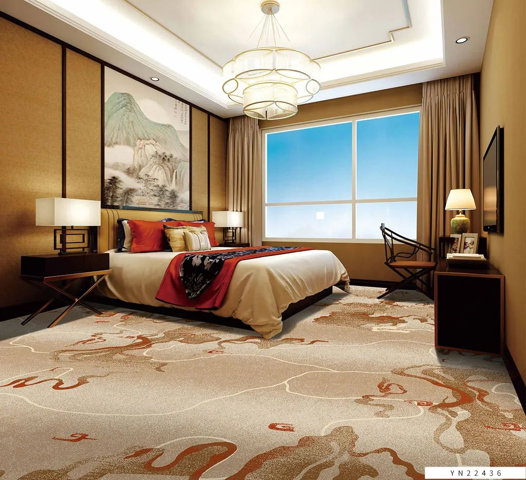 Wholesale Commercial High Pile Height Washable Printed Tufted Carpet for Hotel Room