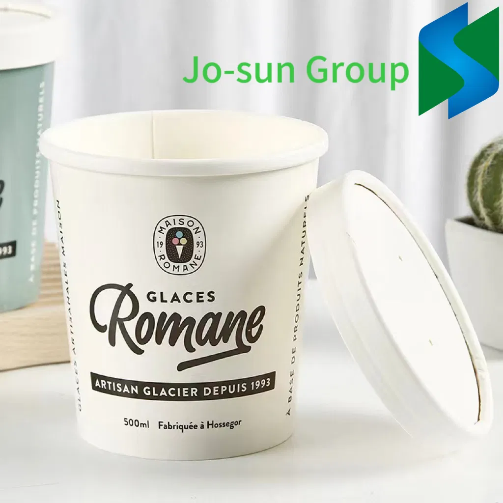 Disposable Ice Cream Paper Cup Ice Cream Cake Kraft Paper Bucket Yogurt Cup Printing Logo