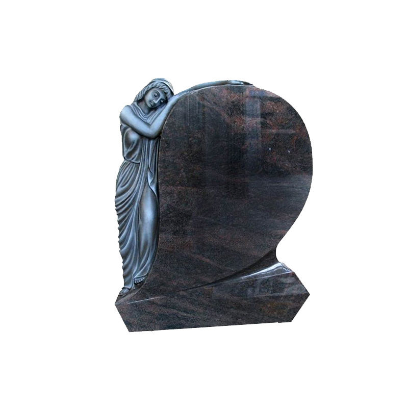 Hot-Selling Angel Statue Monument for Cemetery Grey Portugal Desiqn Wholesale Tombstone