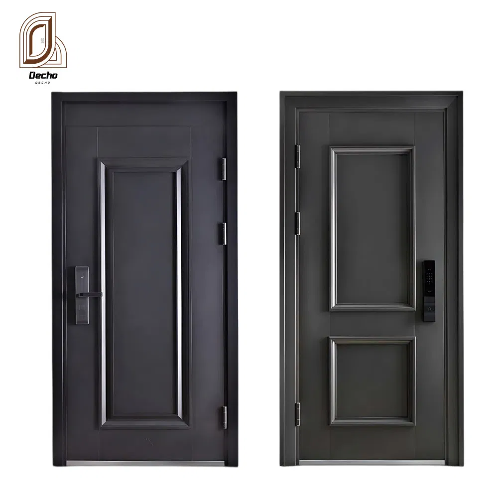 Chineses Modern Exterior Wrought Iron Steel Main Entrance Doors Metal Security Steel Door for Houses, Apartment, Office