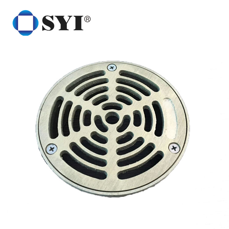 Чугунный напольный трап SYI с никелированной бронзой