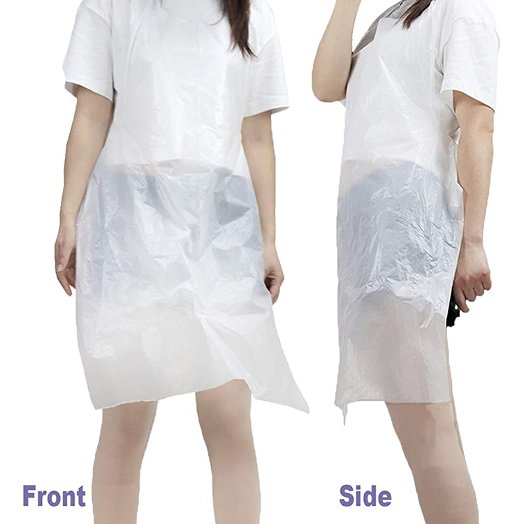 Pack of 10PCS Transparent Adult Bib Plastic Apron Disposable for Beauty Salon
