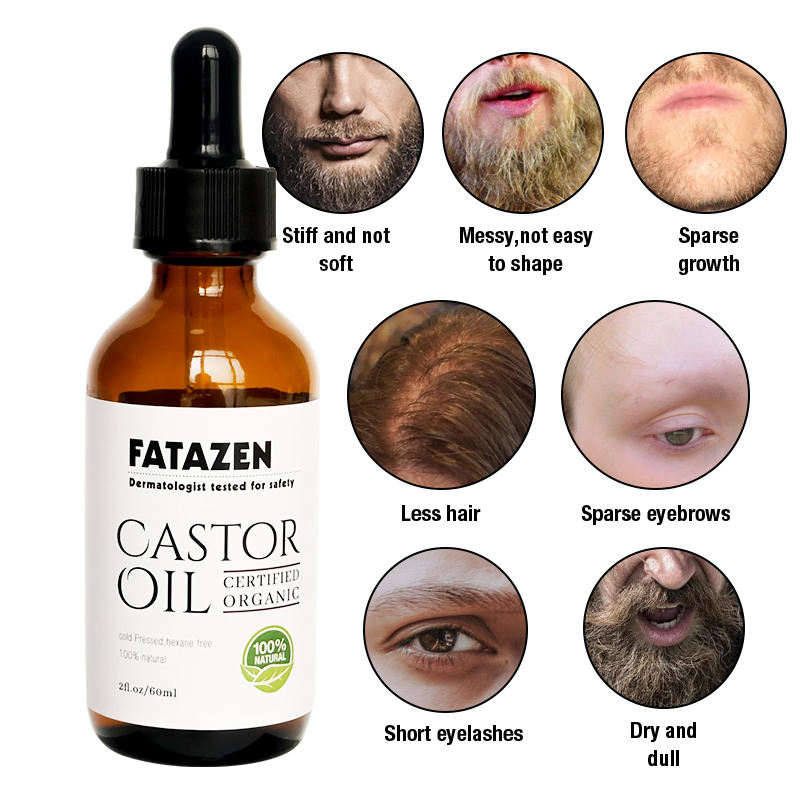 Hair Care Organic Castor Oil for Men Hair Growth Private Label Beard Care Oil for Beard Shaping Styling Dermatologist Growth Oil