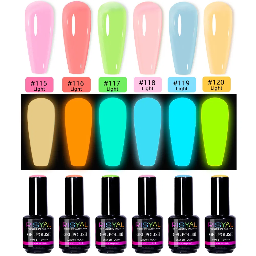 Neon Summer Gel Polish Set 12 Fluorescent Colors UV Glow High Pigment Nail Extension Gel