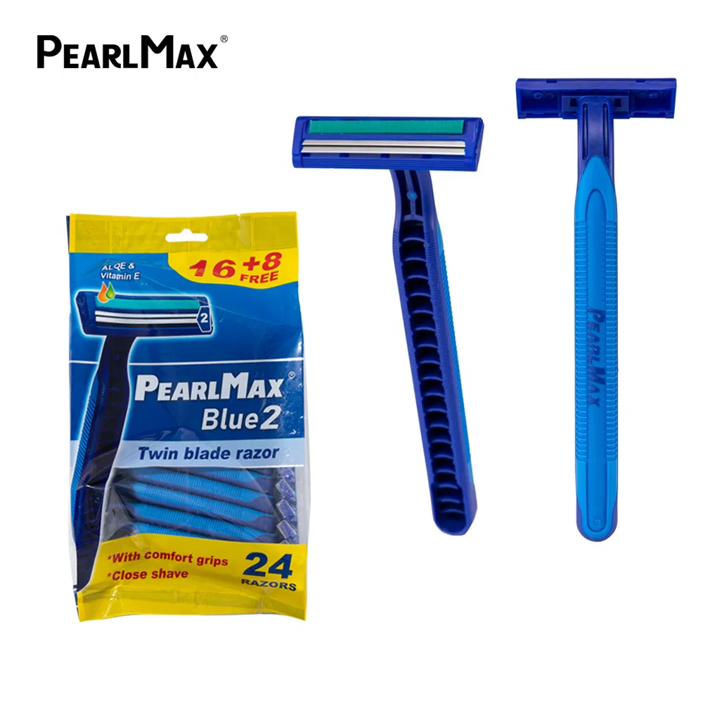 Pearl Max Wholesale High Quality Stainless Steel Twin Blade Disposable Shaving Razor for Man