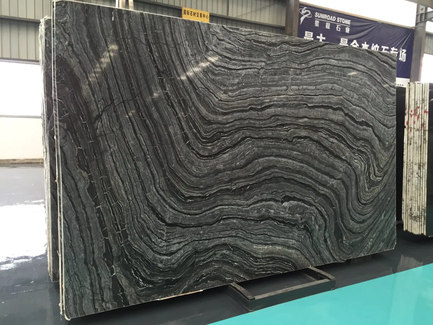 Silver/Wave Zebra Black Marble/Slabs 3/4" Polished Stone Wall Panel/Cladding/Facade Tile