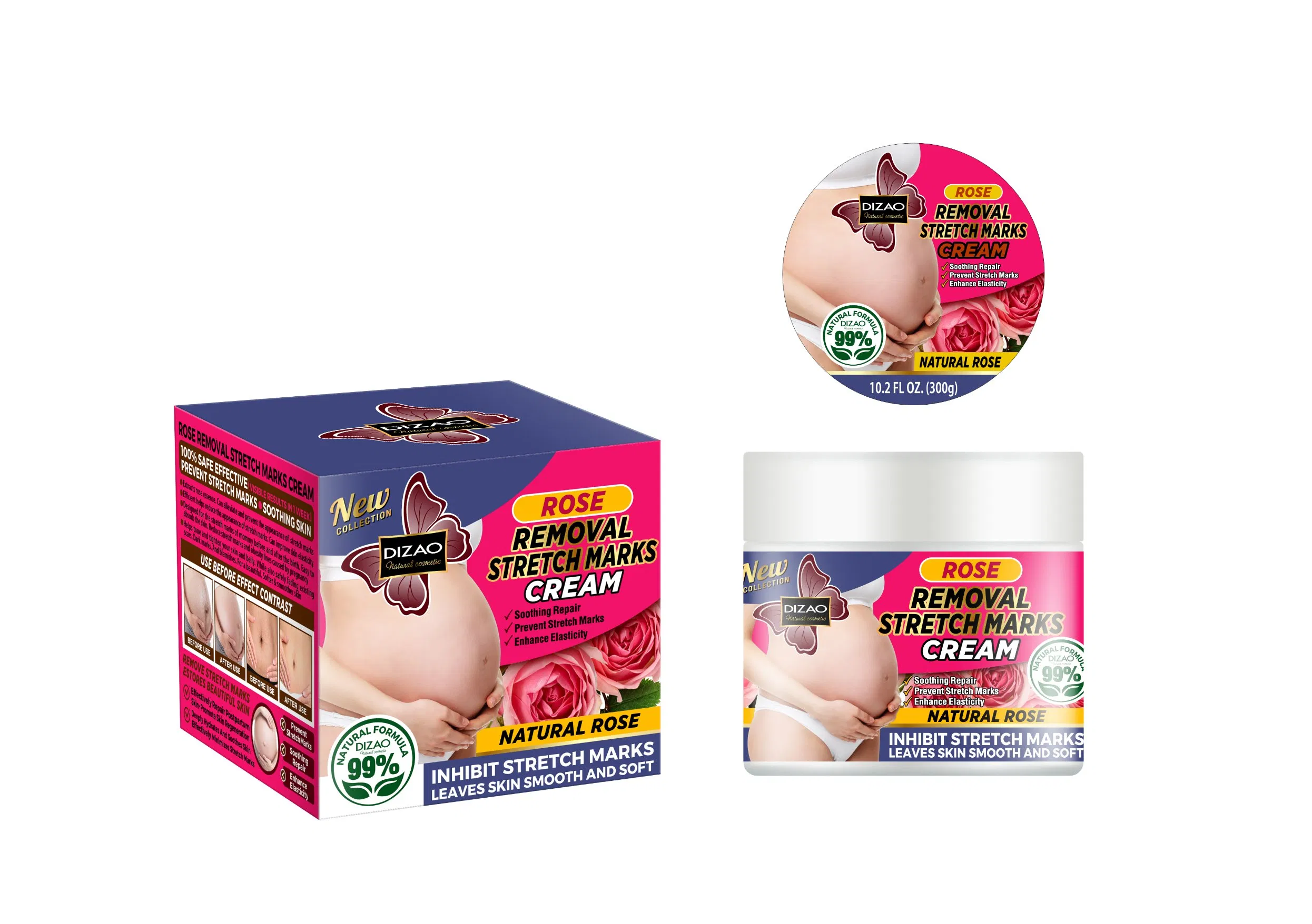 300g Stretch Marks Rose Massage Cream Body Lotion