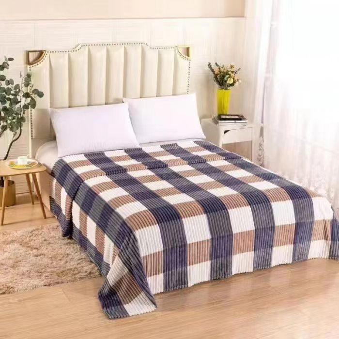High Quality Red Plaid Printed Blanket Flannel Bedding Four-Season Home Textile Cozy Quilt ODM/OEM Bedspread Weighted Fleece Blanket