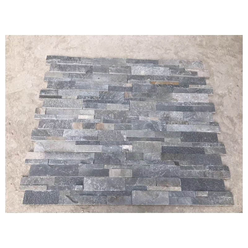 Premium Natural Slate Z-Shaped Stacked Stone Veneer for Outdoor Walls