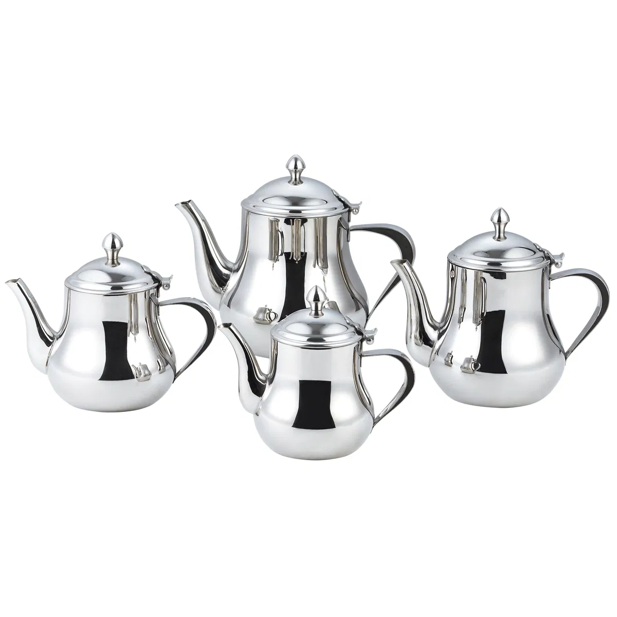 Modern Look Hotels Table Decorative Stainless Steel High Quality Metal Octagon Set Coffee Teapot