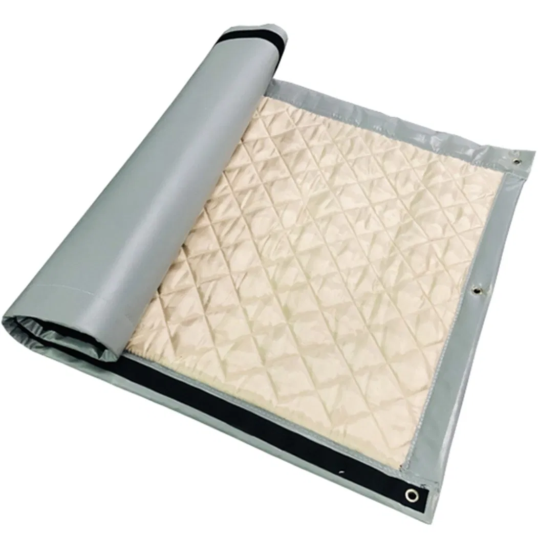 Litong Double Face Grey Color Logo Printing Outdoor Soundproof Blanket Acoustic Sound Barrier Blanket