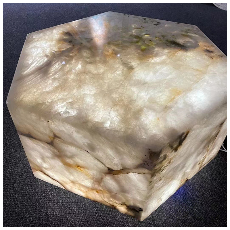 Brazilian Exotic Backlit Polished Cristallo Extra White Quartzite for Countertops