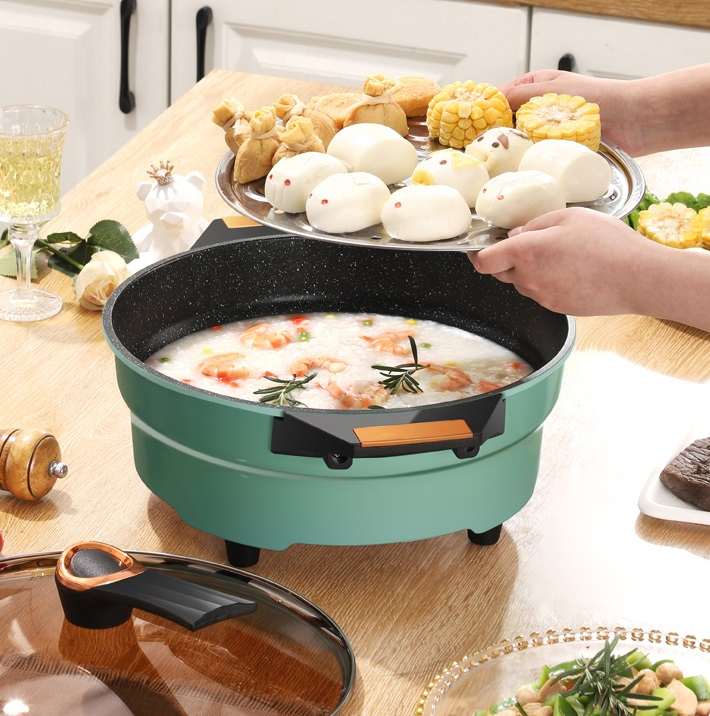 Round Cast Aluminium 1600W Electric Skillet Pizza Maker