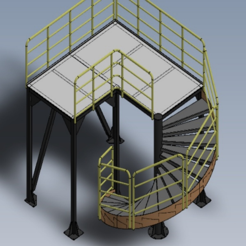 Manufacturer of Indoor and Outdoor Industrial Stairs with Durable Handrails Metal Welding