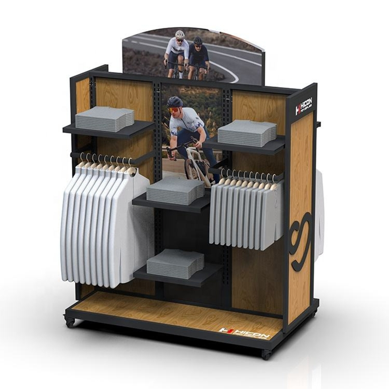 Custom Clothing Display Rack for Shop Garment with Casters