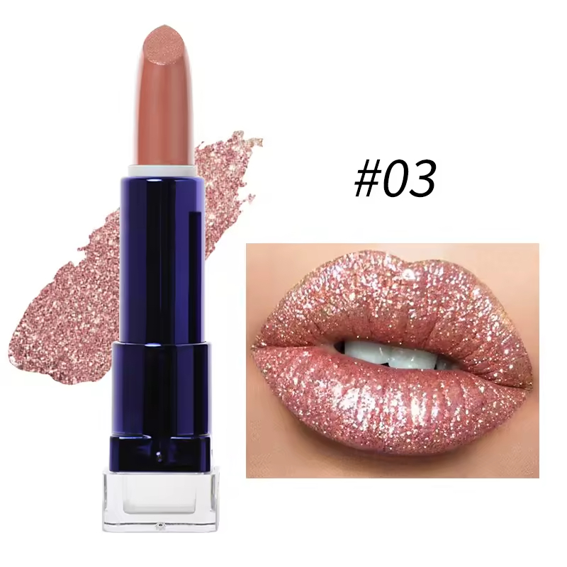 Custom Make Your Own Brand New Fashion Perfect Glitter Lipstick Diamond Flash Lipstick for Parties Dinners