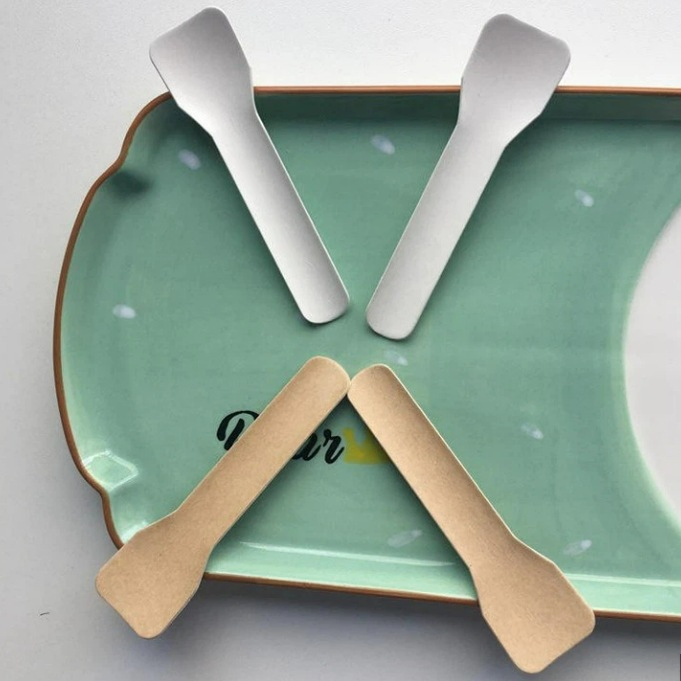Sturdy Colored Kraft Paper Shovel Spoon for Ice Cream for Party