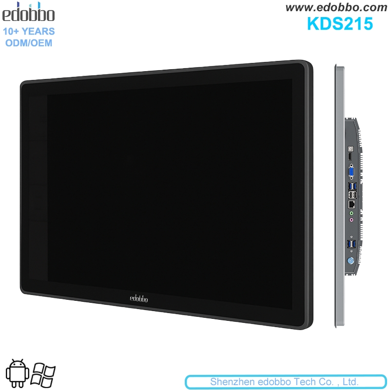 Modern Android POS Terminal 18.5/21.5 Inch Touchscreen Kds Monitor Stylish Aluminum Kitchen Display System