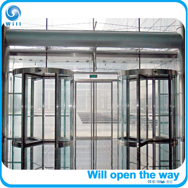 Automatic 3 Wing Revolving Door Low Cannopy
