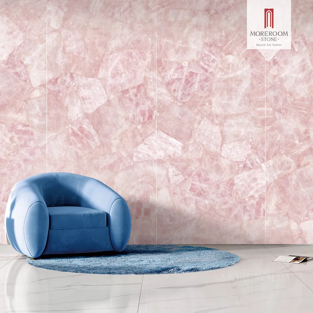 1200X2800mm Exotic Pink Artificial Onyx Marble Slabs Lady Onyx Stone for Bathroom Vanity Tops and Walls