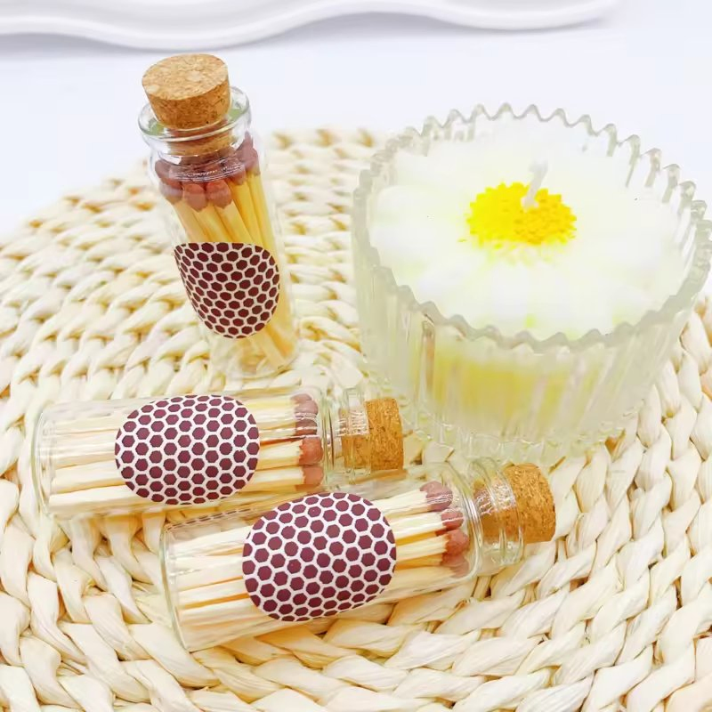 Premium Colored Safety Matches in Bulk Glass Bottle