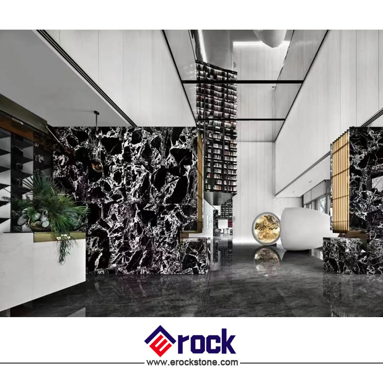 High Quality Luxury Stone Polished Napoleon Black Marble Slabs and Tiles for Counterops and Wall