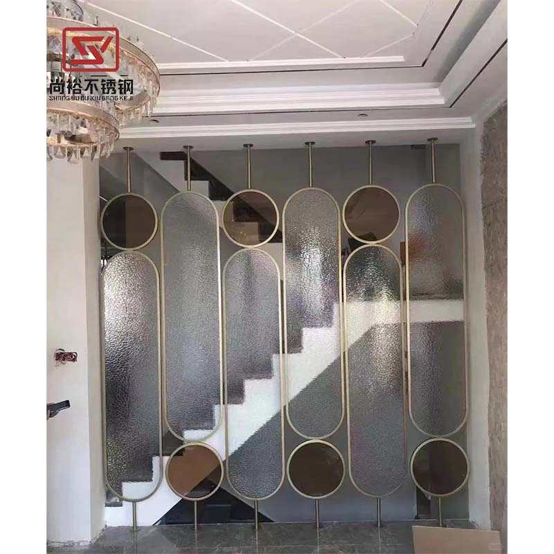 Customized 201 304 316 Stainless Steel Golden Mirror Metal Screen Decorative Exterior Room Partition