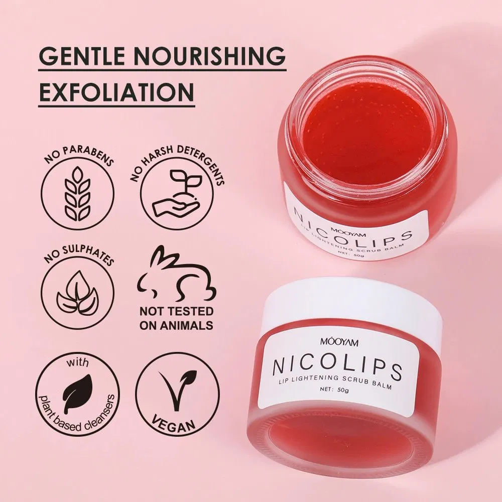 Lip Scrub Moisturizing Dark Lips Natural Lightening Brighten Pink Lip Scrub
