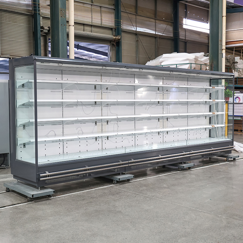 Commercial Equipment Supermarket Upright Vegetable and Fruit Food Showcase High Quality Air Cooler Store Display Open Chiller Refrigerator