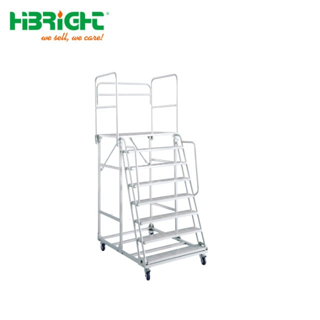 Adjustable Stock Picking Moveable Cart Step Ladder Truck