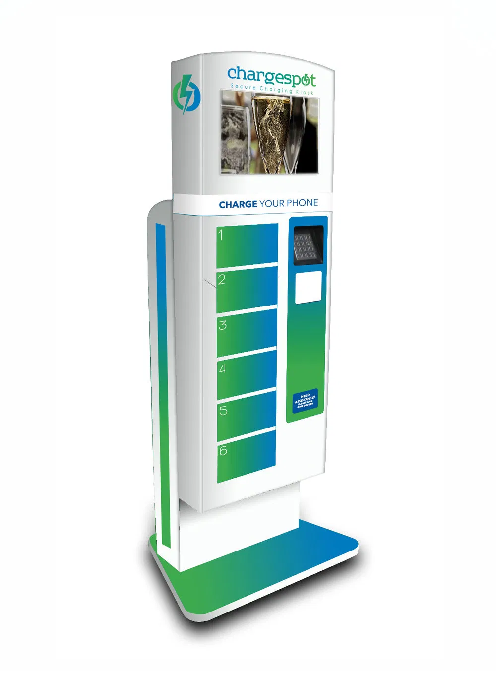 Мобильная стойка для беспроводной зарядки телефонов с рекламным экраном