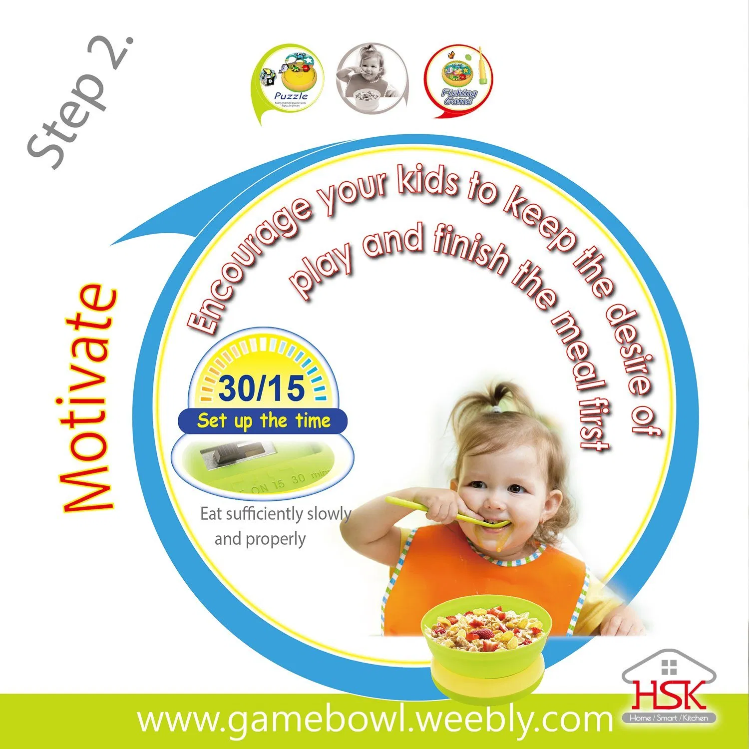 Kids Eating Bowl Puzzle Finishing Music and Light Toy