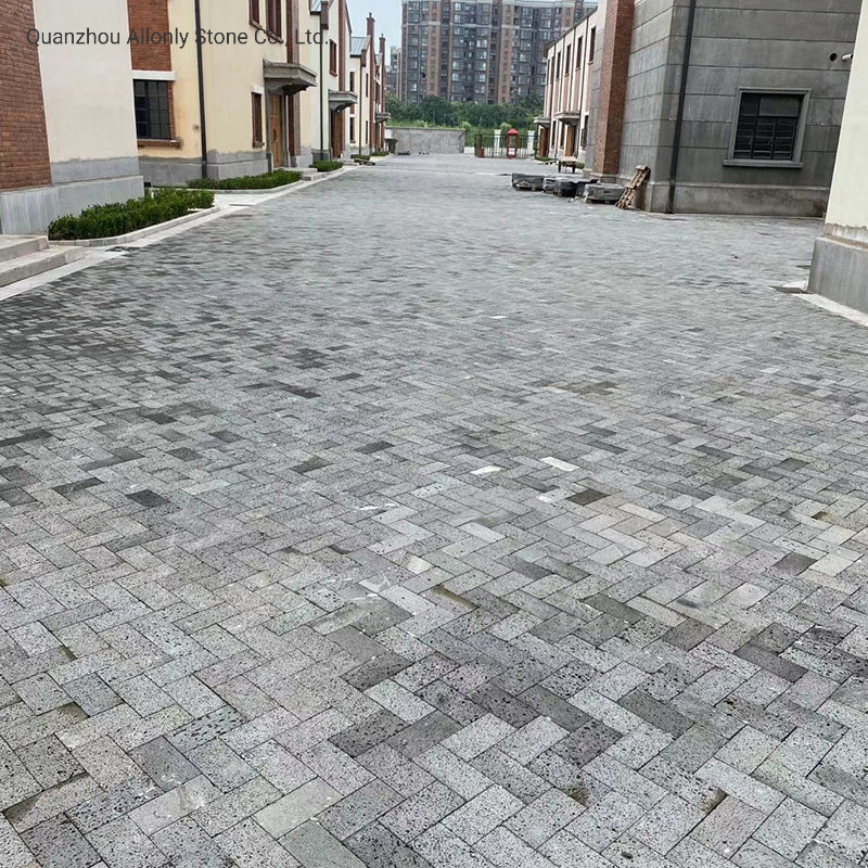 Outdoor Basalt Tiles Black Floor Paving Volcanic Lava Stone