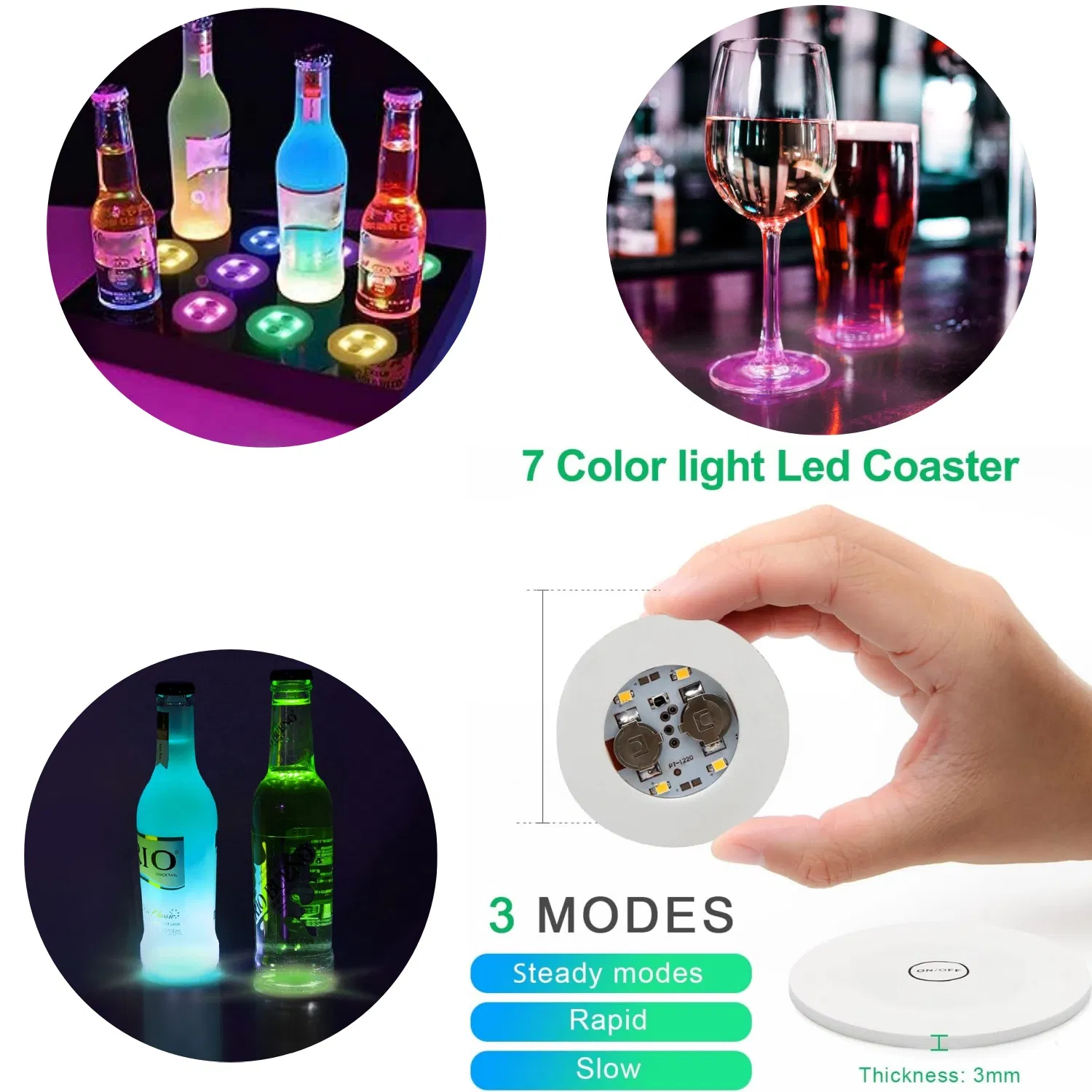 Flash Light up Cup Coaster