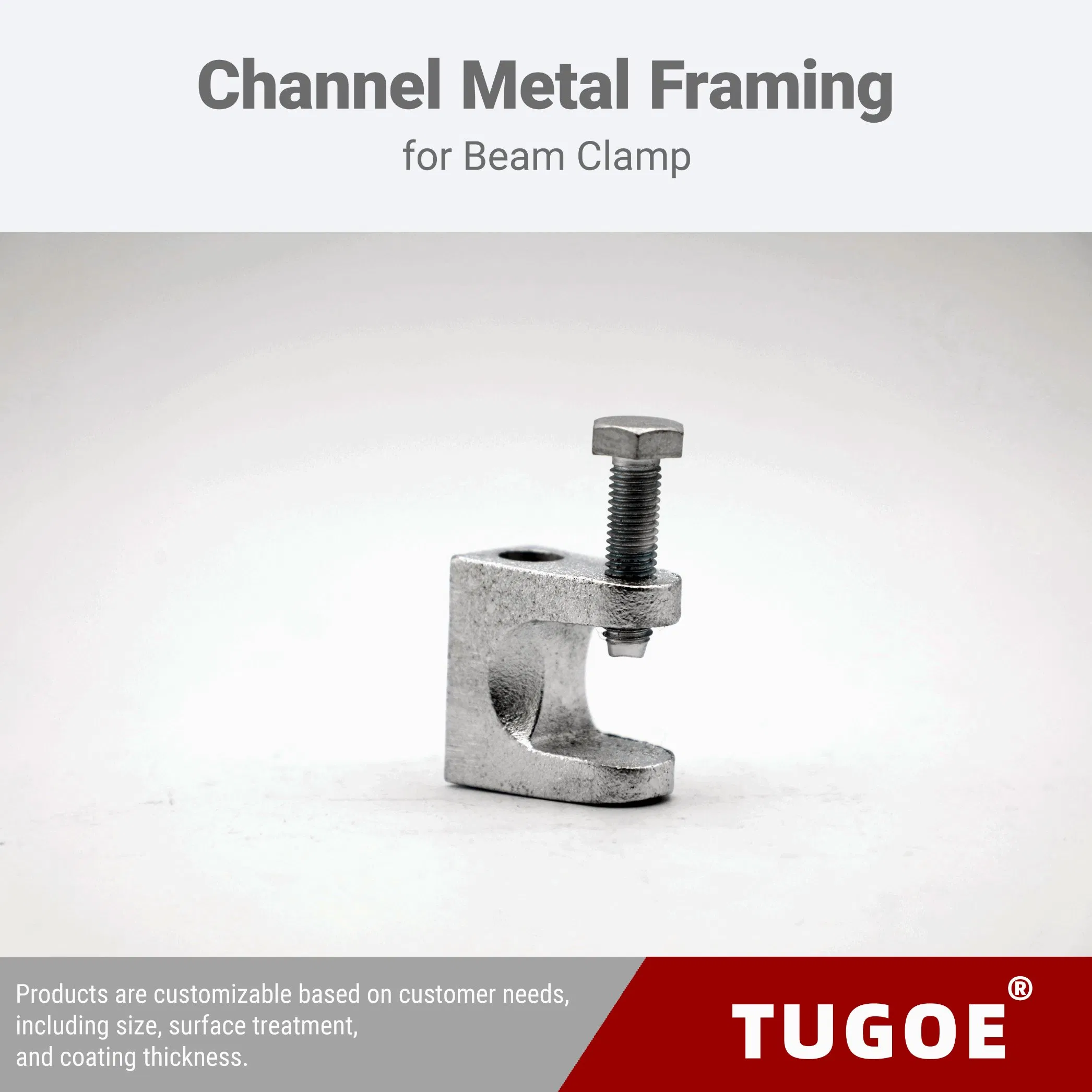 Customize Electro- Galvanized Top Beam Fixed Tiger Mouth Shape Beam Clamp