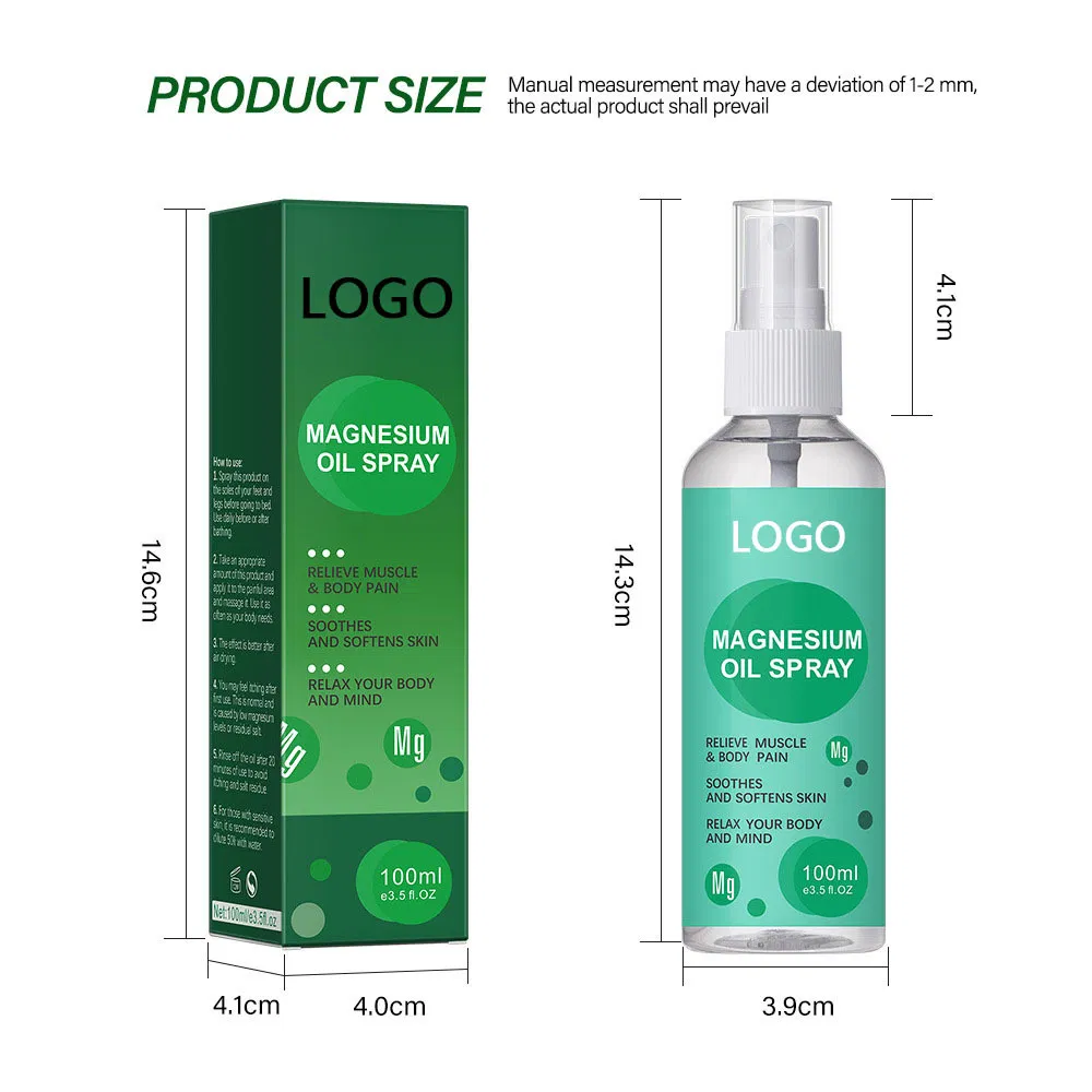 OEM Magnesium Oil Spray Massage and Relaxation Spray to Relieve Pain in Knees, Neck and Other Body Joints.