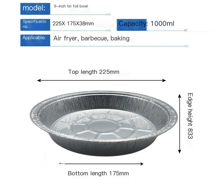 800ml Customized Foil Fast Food Packaging Disposable Baking Aluminum Tray Household Food Aluminum Foil Container