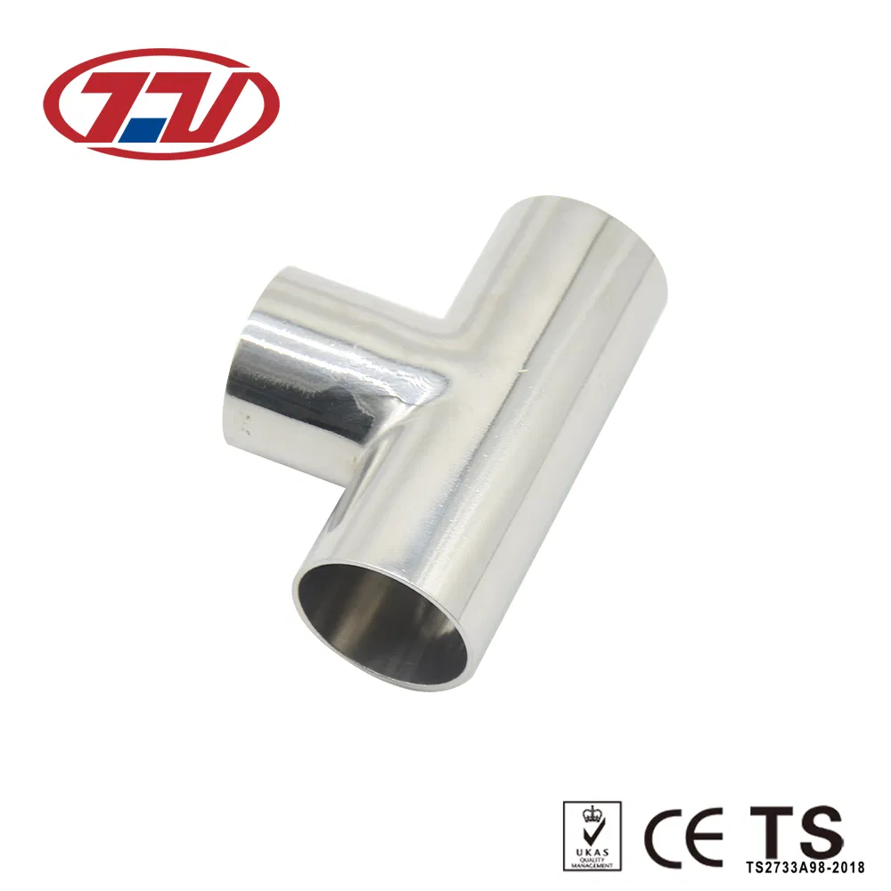 SS304/SS316L Sanitary High Quality Weld Equal Tee with Bright Surface