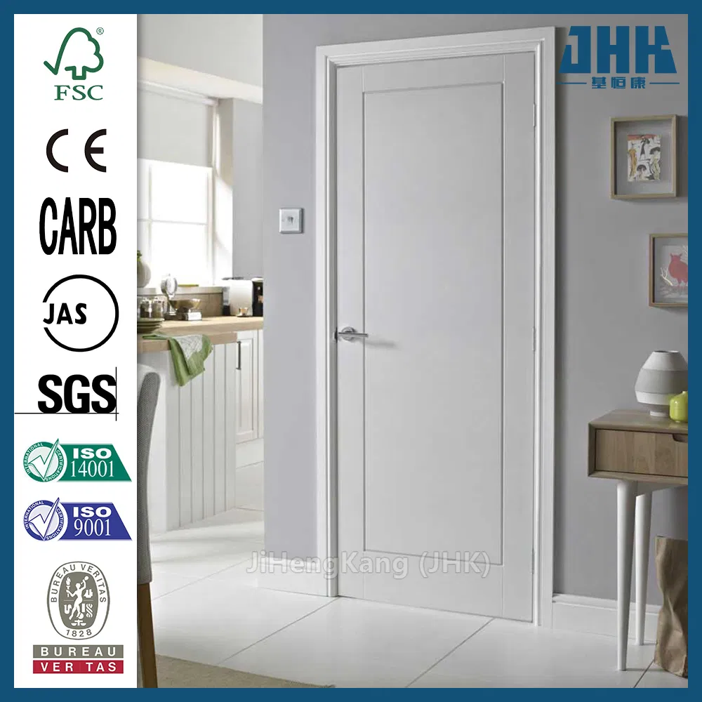 Jhk-001 Solid Core Wooden Interior Smooth White Primer Doors