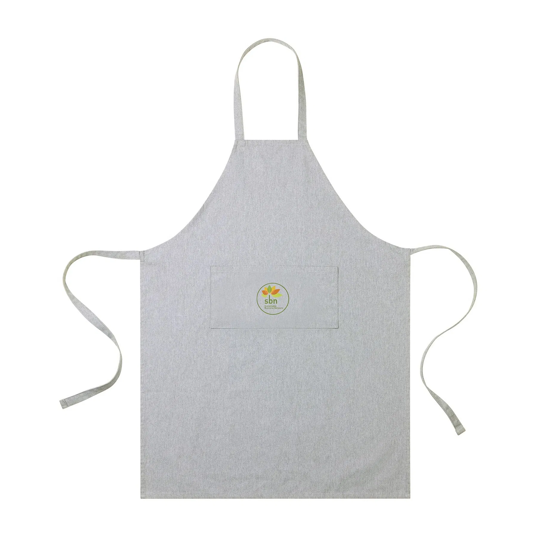 Custom Personalized Logo Print Cotton Home Aprons with Pockets Kitchen Cooking Linen Cotton Apron for Women Men