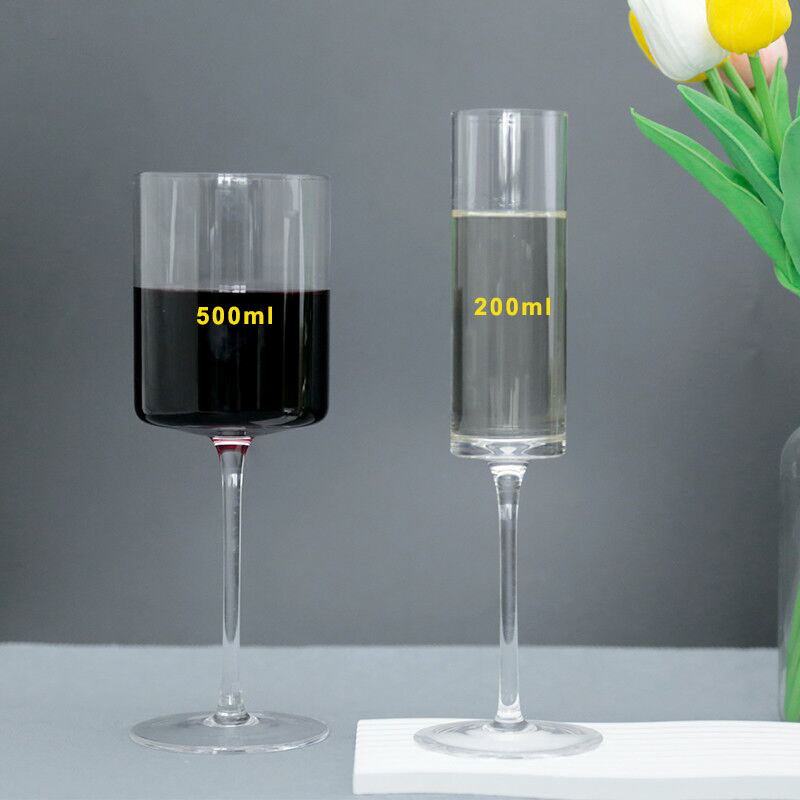 High Quality Square Champagne Glass Goblet for White Wine Elegant Red Wine Glass Flute