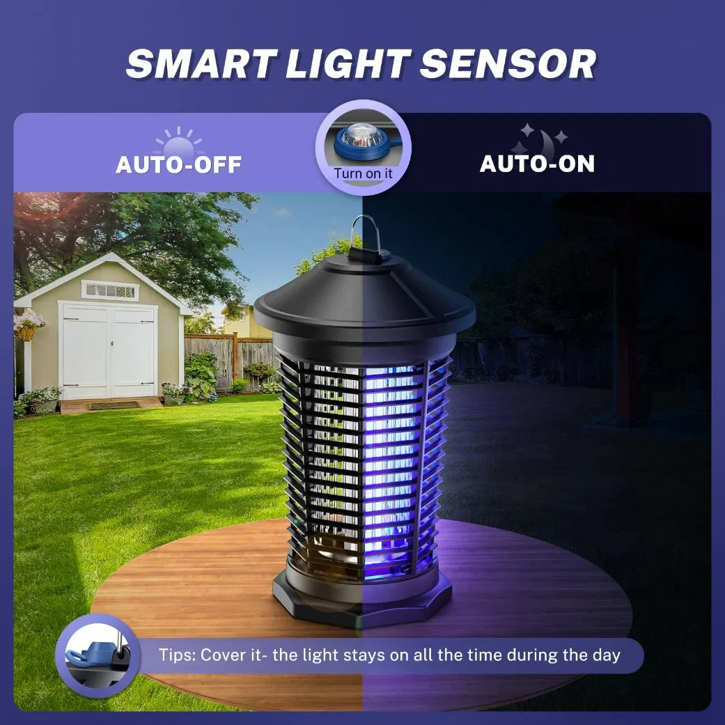 Outdoor Bug Zapper with Dusk-to-Dawn Sensor for Gardens
