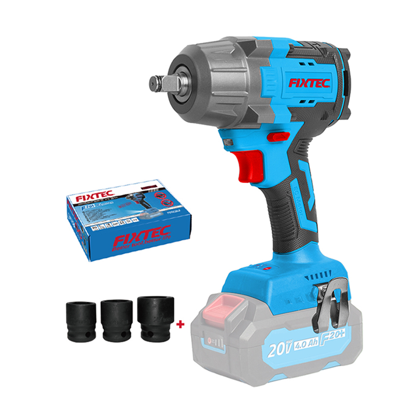 Fixtec Industrial Grade 20V Brushless Motor Lithium Battery 1/2 Inch High Torque Impact Wrench