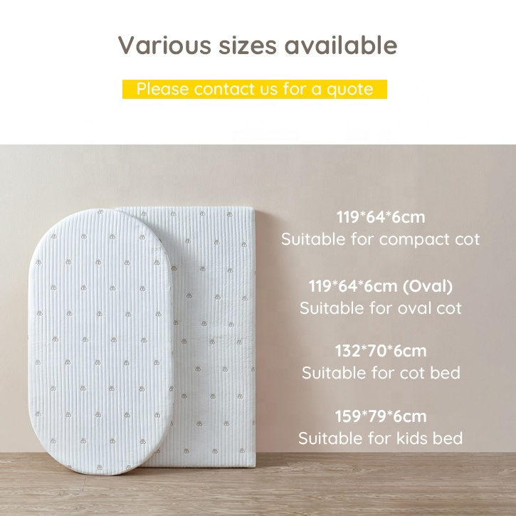 Boori 4D Airflow Mattress for Oval Baby Cot 119*64*6cm