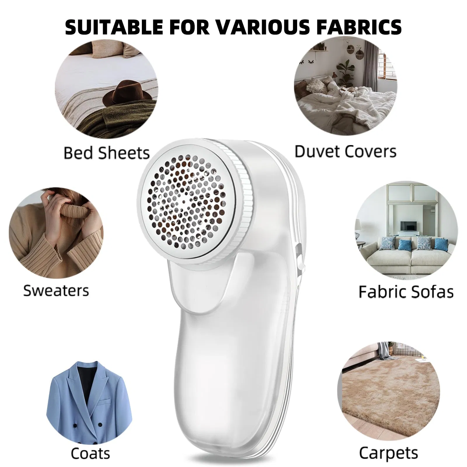 6-Page Blade Electric Clothes Fuzz Pilling Battery Operated Fabric Shaver Lint Remover