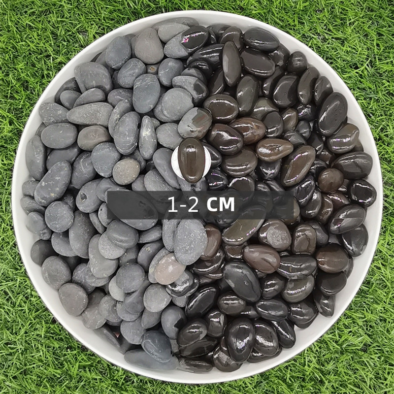 Grey Black Natural River Stones for Garden Decor Pebbles