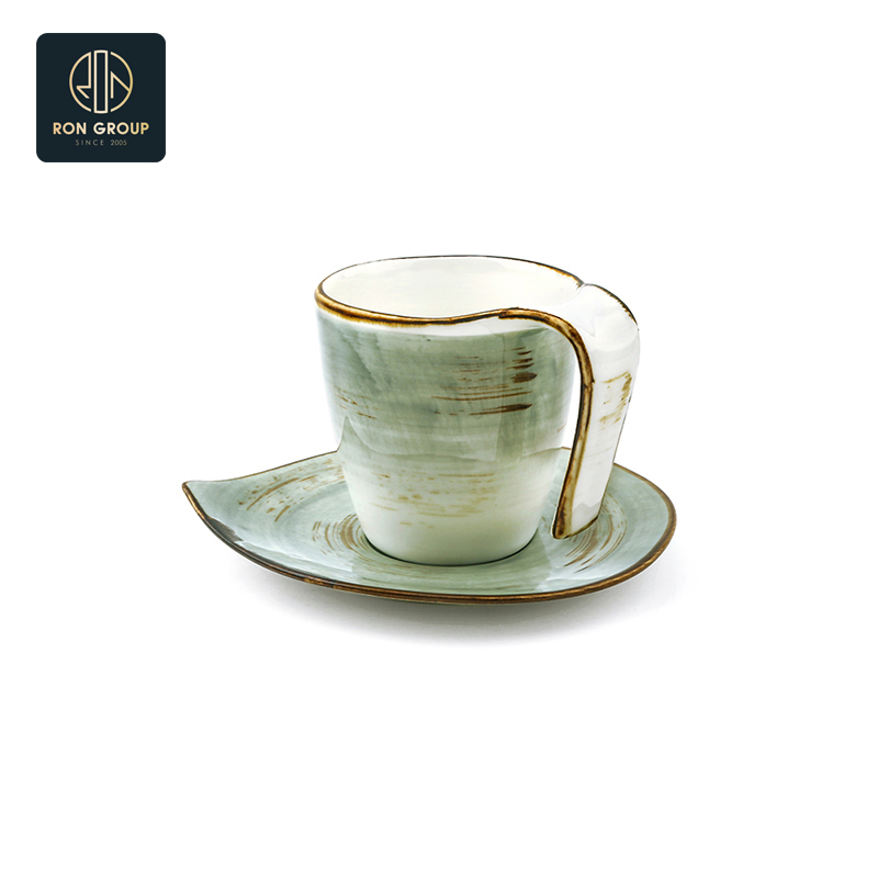 Wholesale Porcelain Drinkware Stylish Customized Colored Water Tea Coffee Cafe Cup for Home Hotel Restaurant