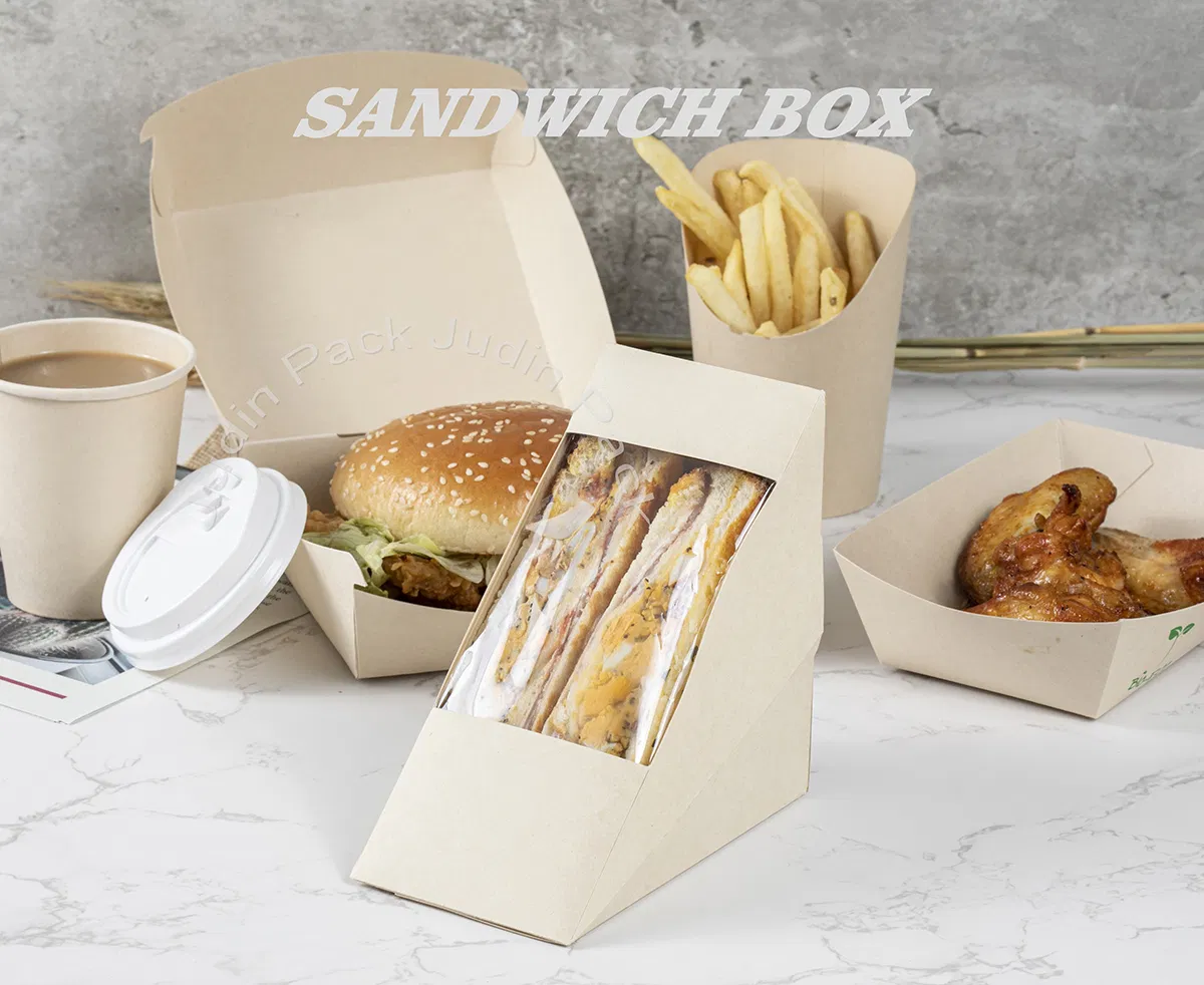 Wholesale Custom Disposable Eco Friendly Paper Sandwich Box Factory